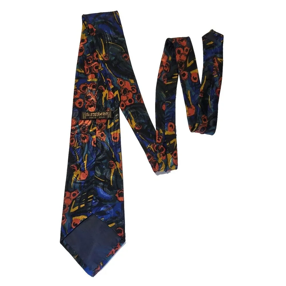 Stefano Rossini Abstract Print 100% Silk Tie Vintage Men’s Silk Tie